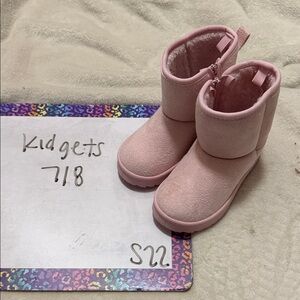 Kidgets Pink Plush Lined Kids Winter Boots